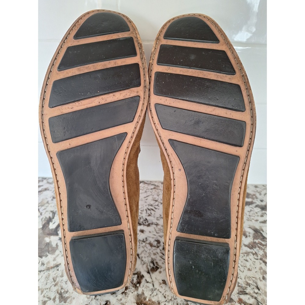 Gucci Italy Brown‎ Suede Leather Driving Loafers Mens 10D Designer Dress Loafers - Picture 13 of 14